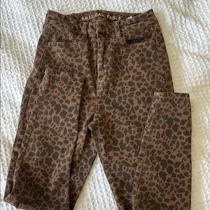 American Eagle Brown Leopard Jeggings